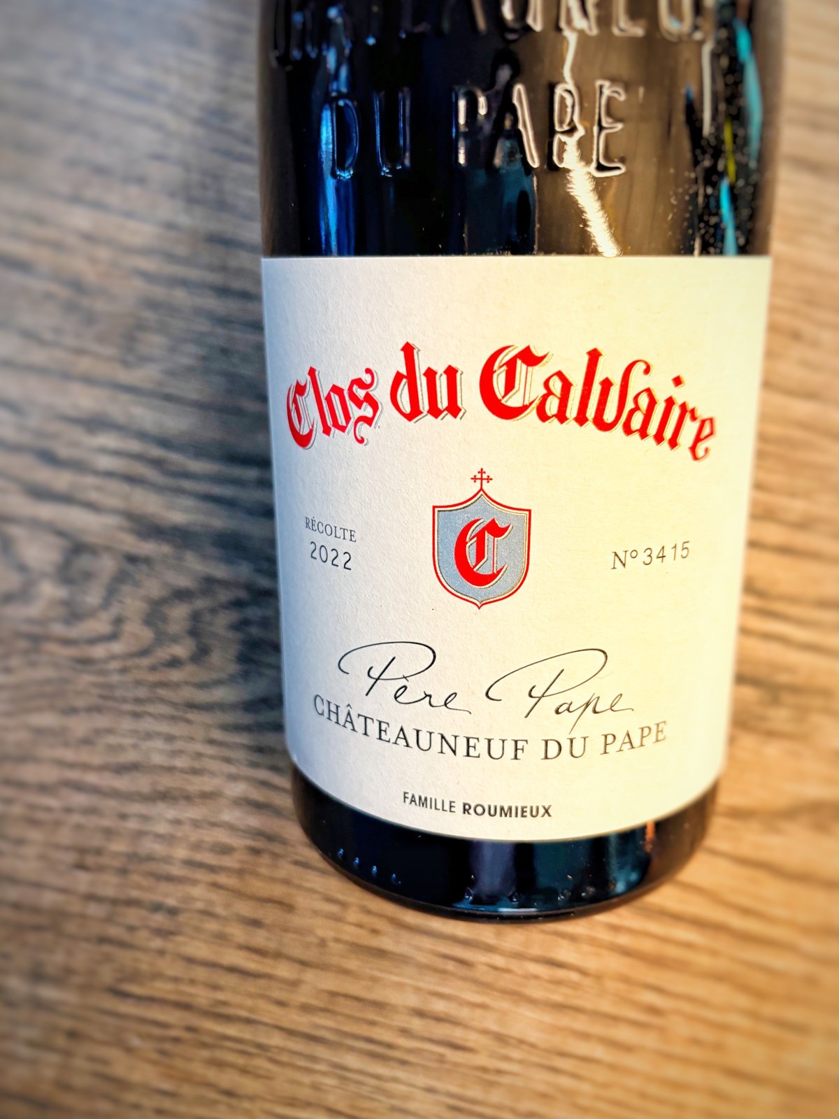 CLOS DU CALVAIRE AOP CHATEAUNEUF DU PAPE PERE PAPE ROUGE 2022 vol.15.0